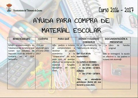 ¡Ayuda para compra de Material Escolar!